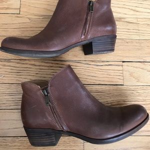 Lucky Brand Brown Leather Booties Size 8